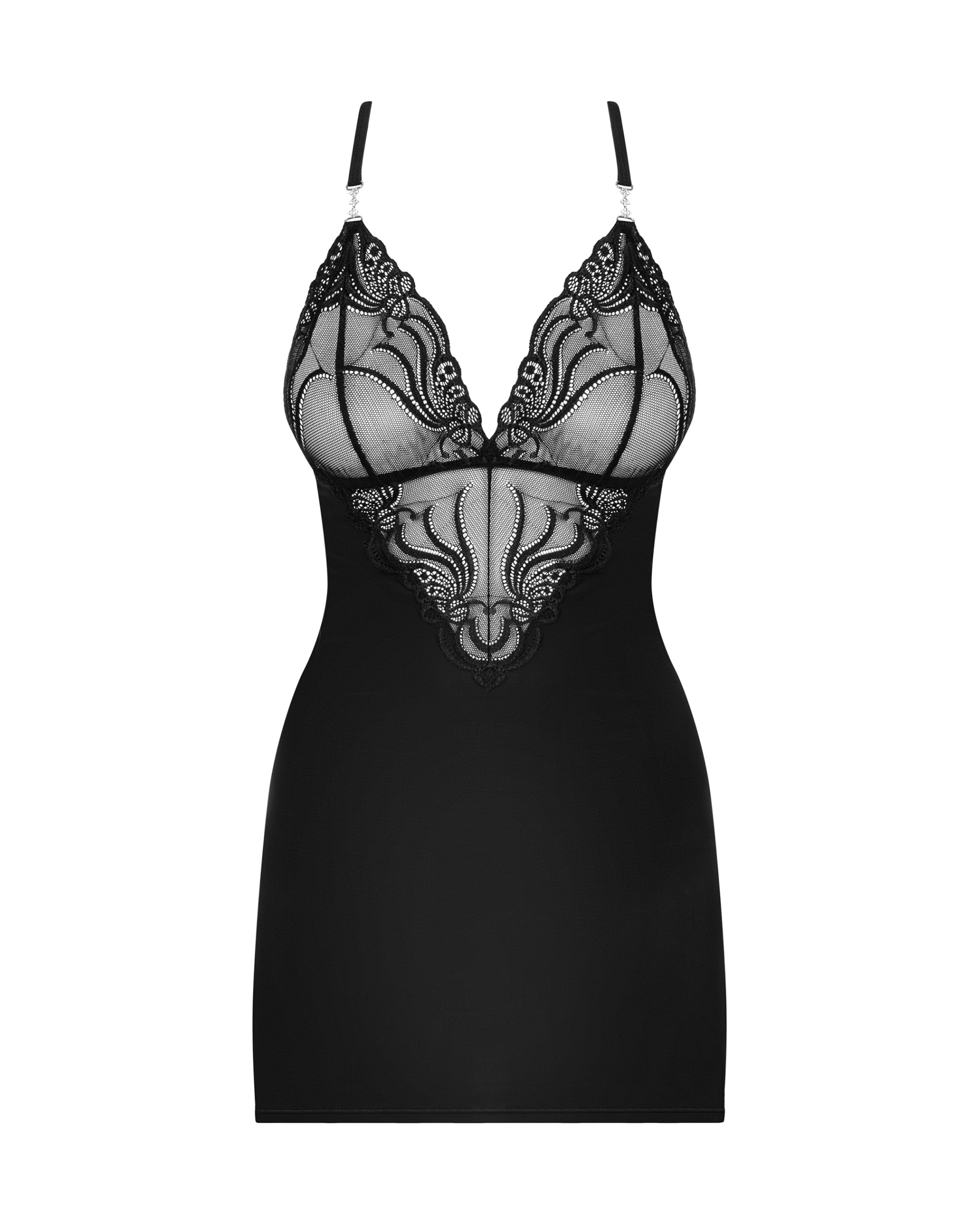 Black Silky Lace Chemise