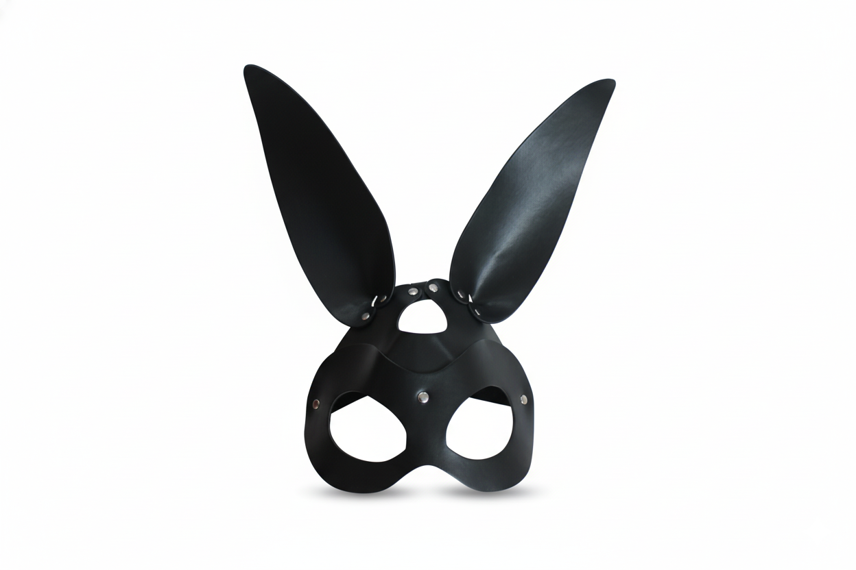 Faux Leather Rabbit Mask