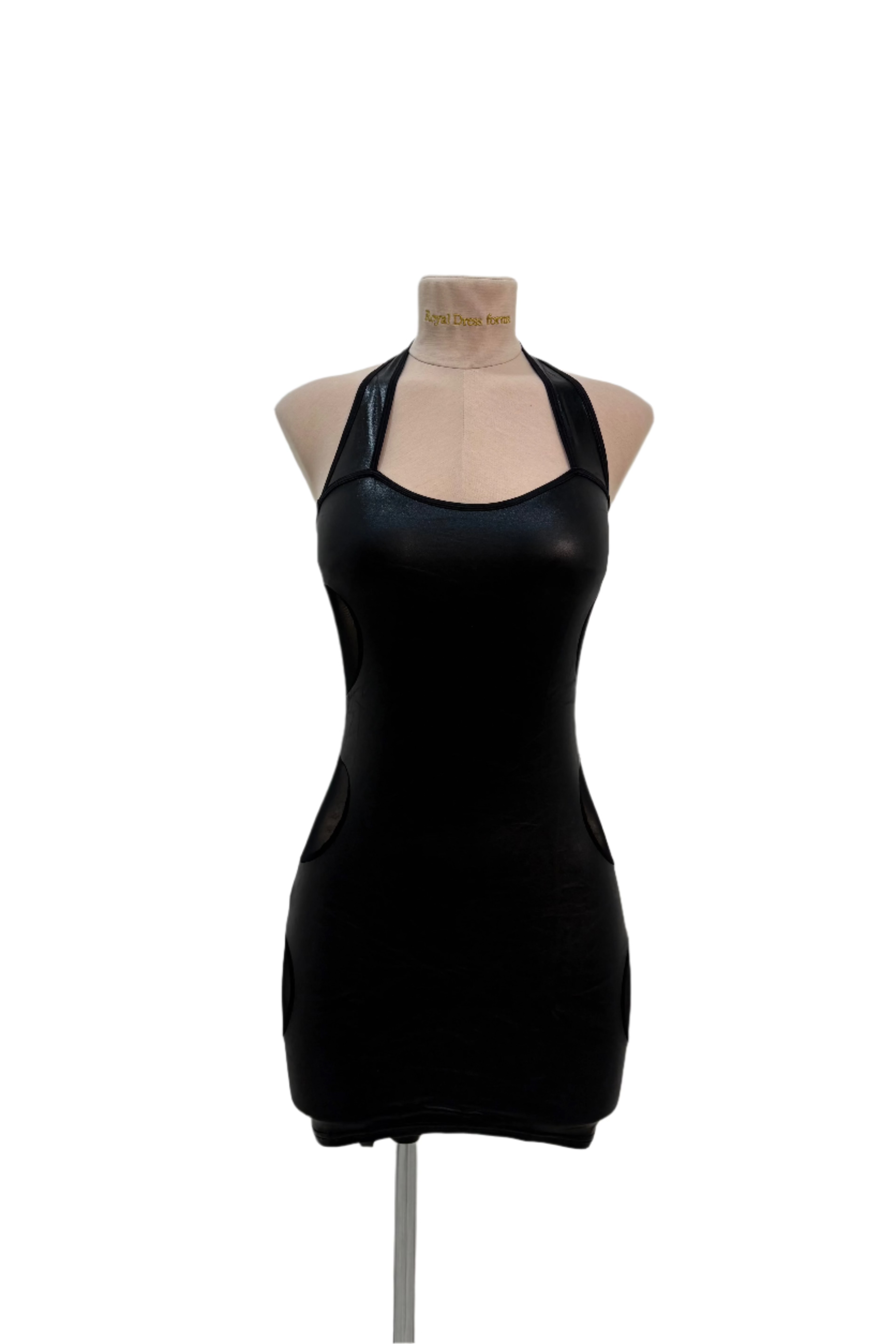 Siren Wet Look Halterneck Back Dress - Eiffel Boudoir