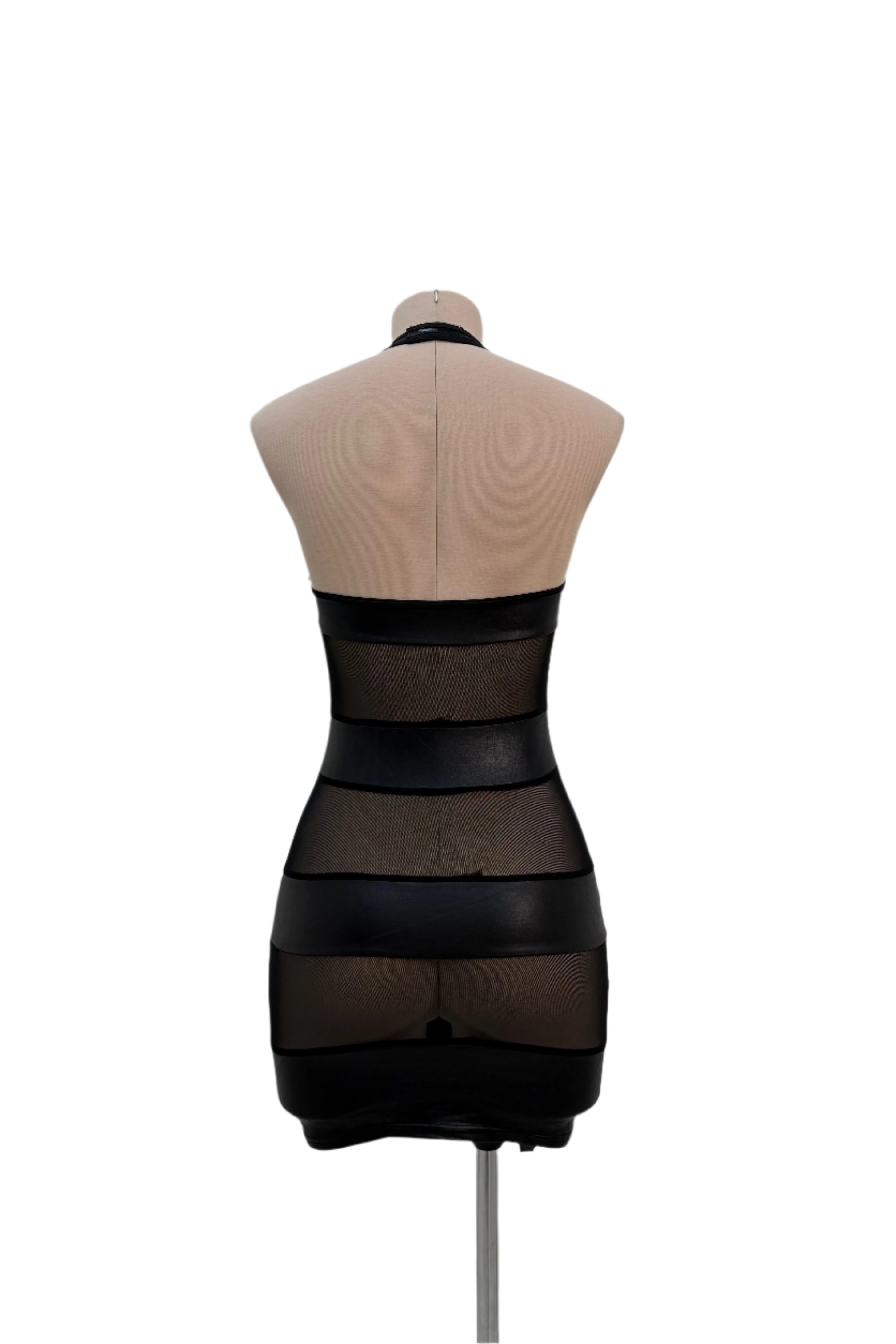 Siren Wet Look Halterneck Back Dress - Eiffel Boudoir