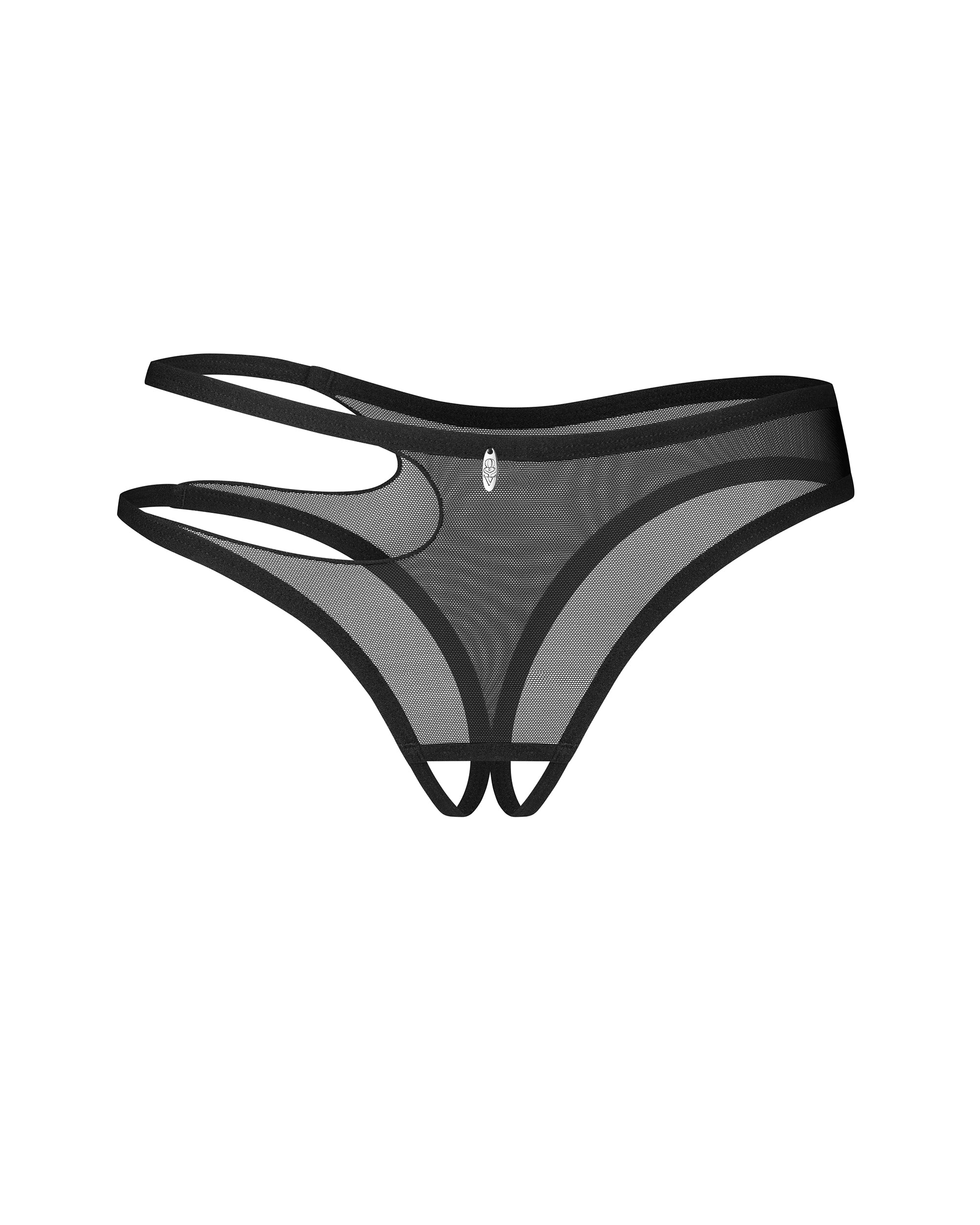 Saturis Crotchless Thong With Cutout