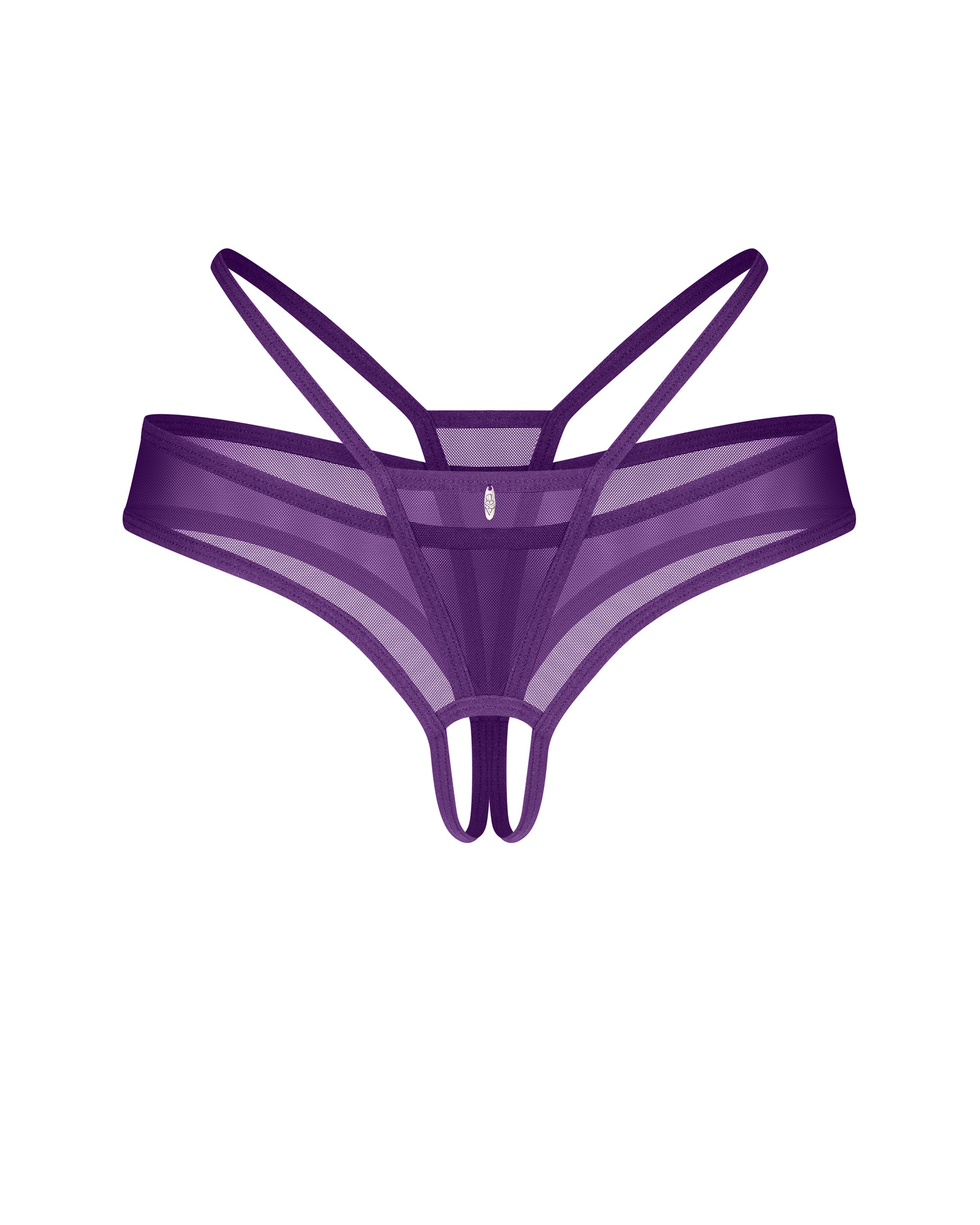 Violet Crotchless Thong