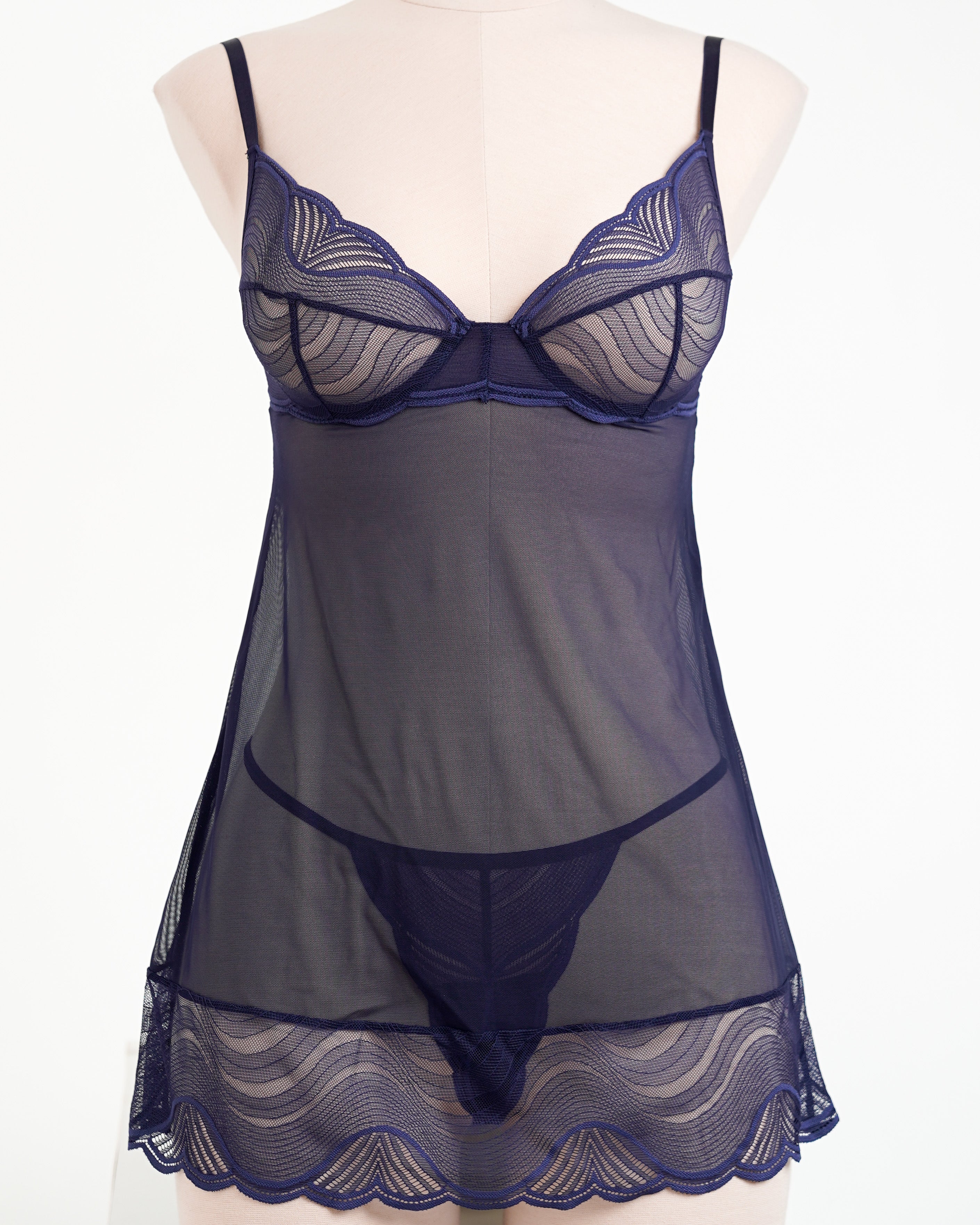 Navy Lace Chemise