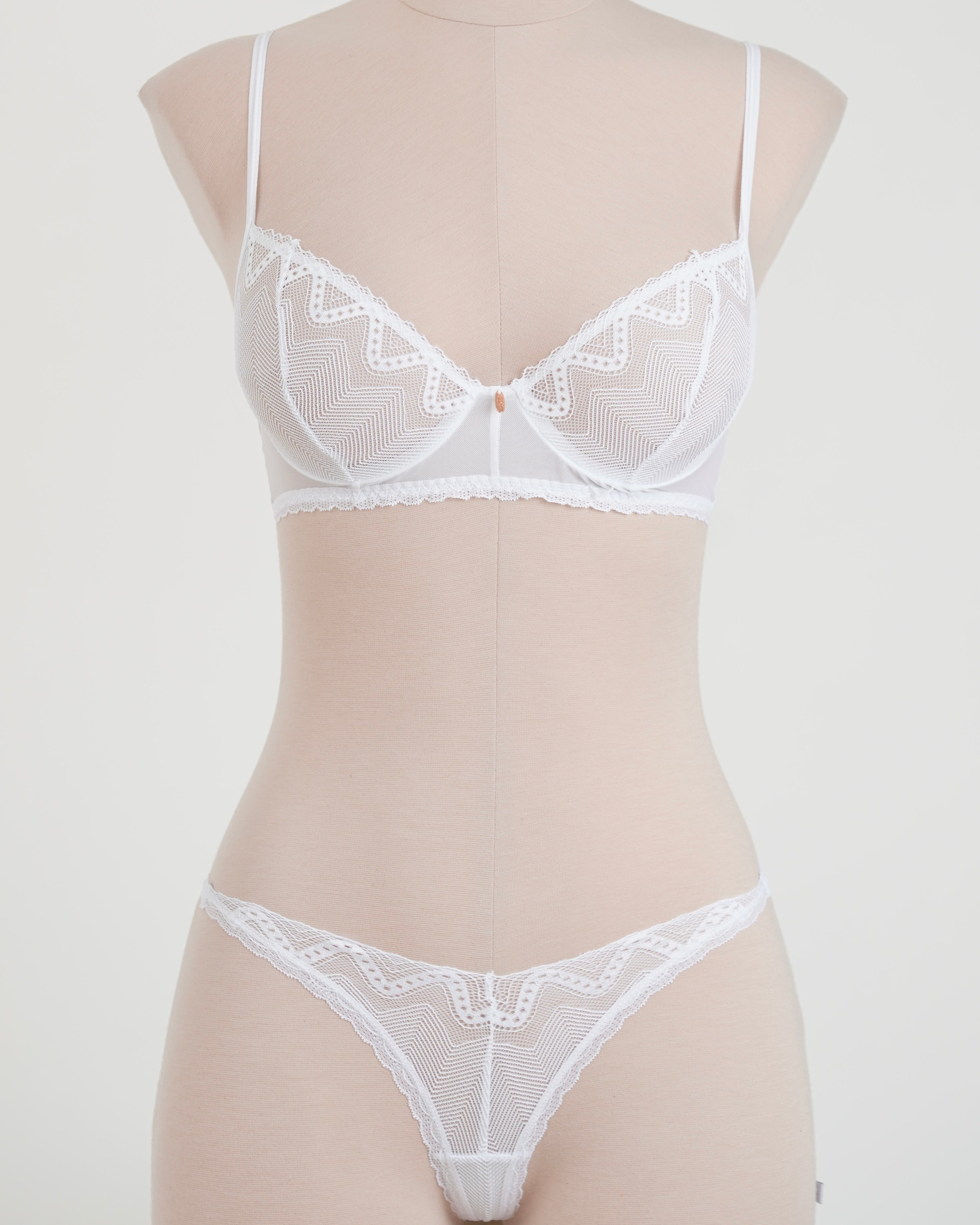 White Lace Bra & Thong Set