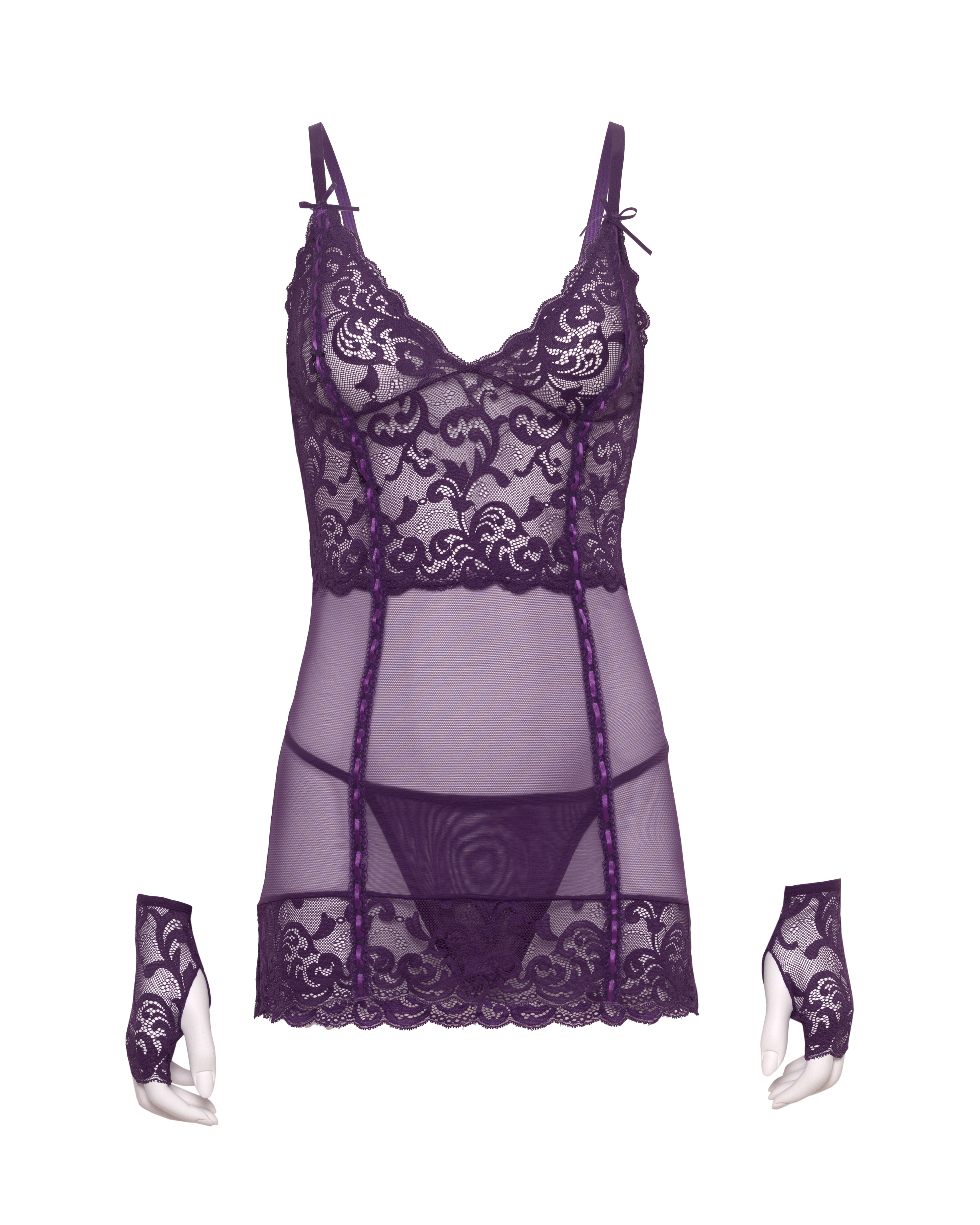 Antoinette Floral Lace & Mesh Babydoll