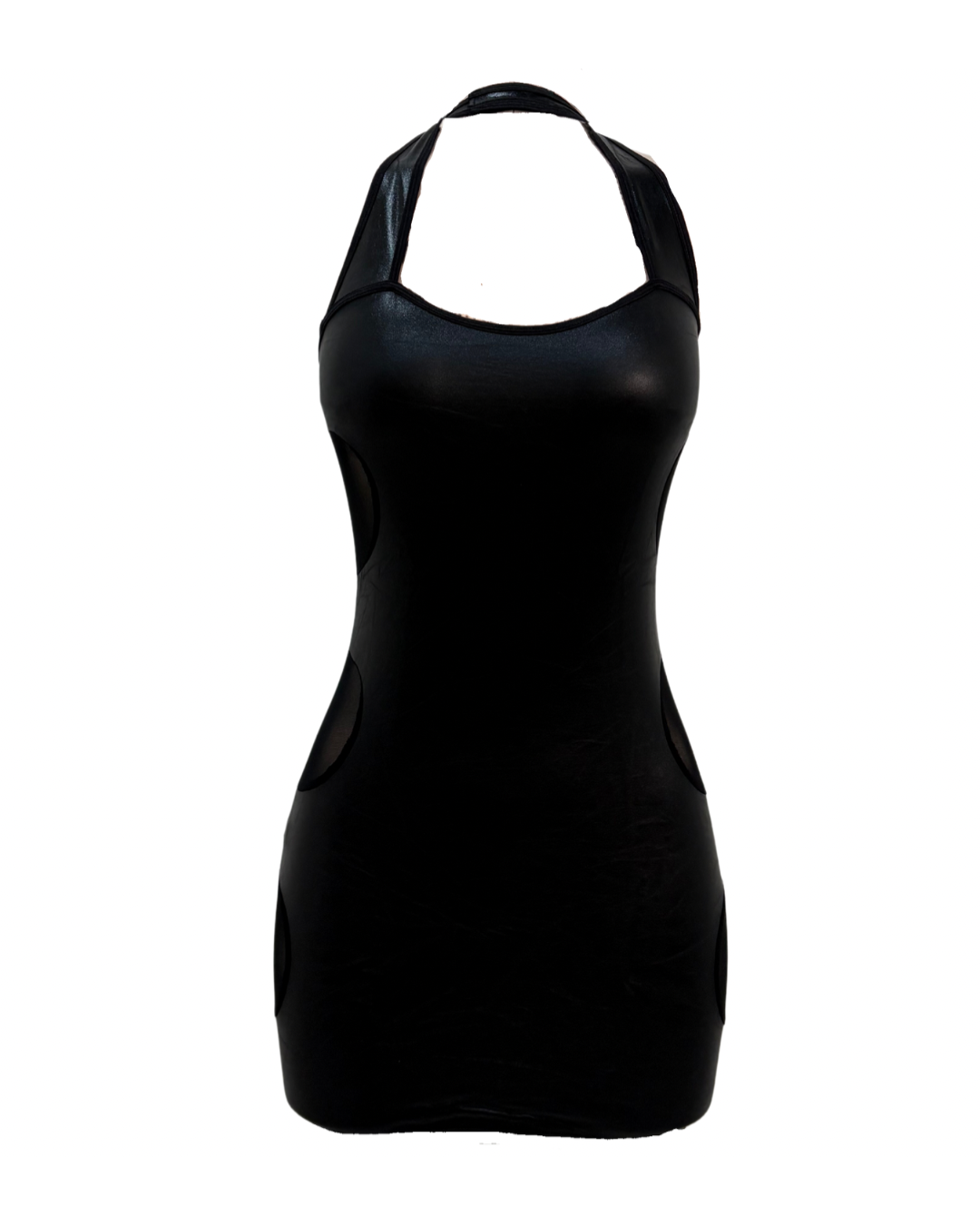 Siren Wet Look Halterneck Back Dress - Eiffel Boudoir