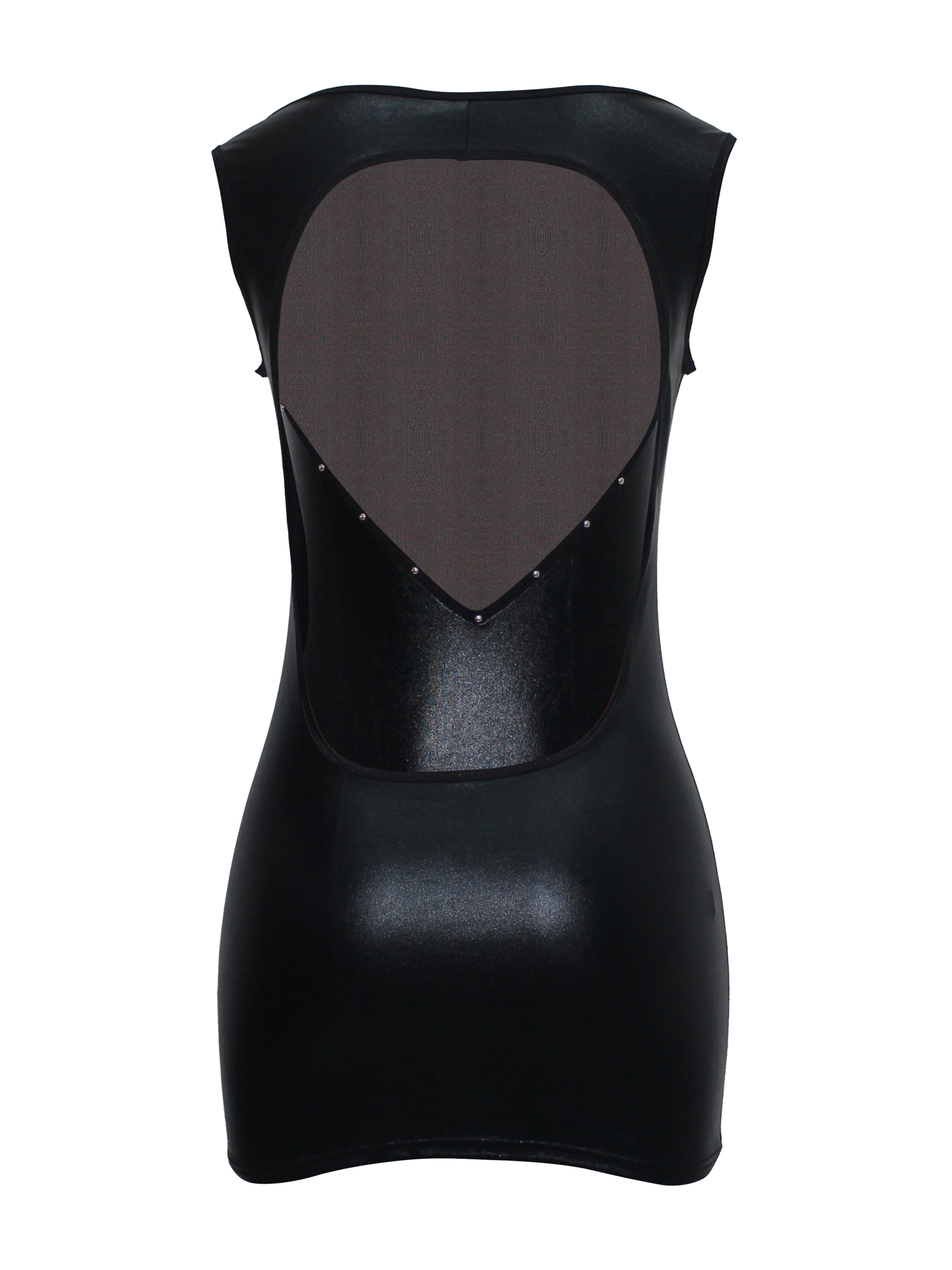 Siren Wet Look Open Back Dress - Eiffel Boudoir