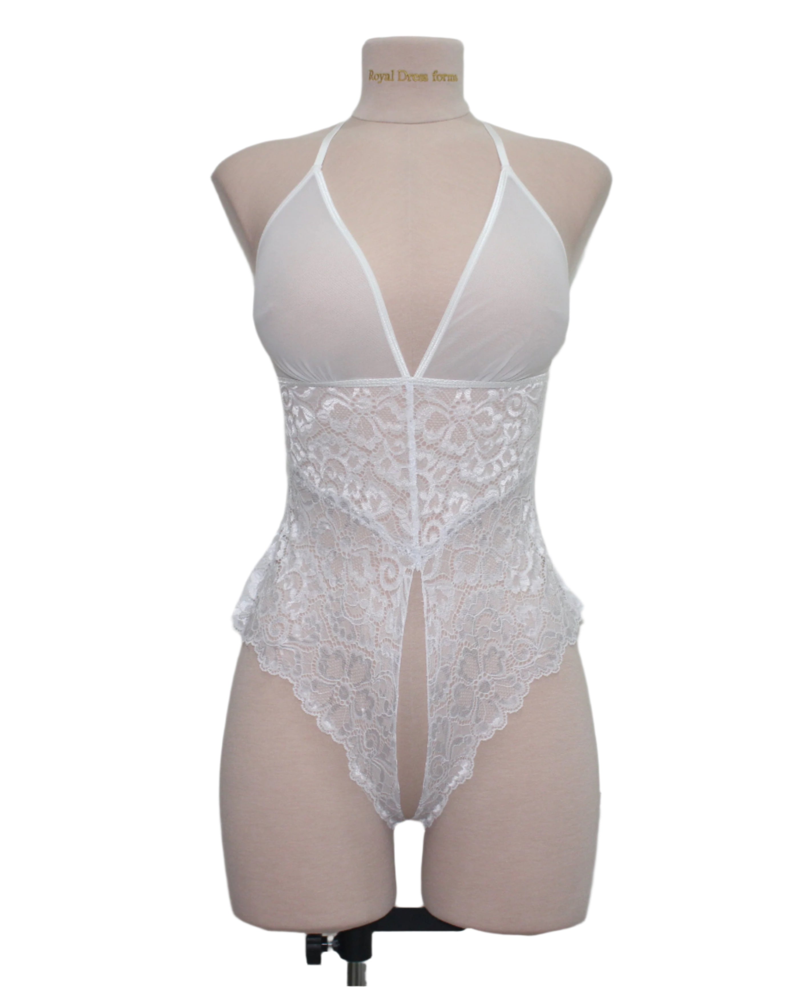Flirt White Lace Teddy - Eiffel Boudoir