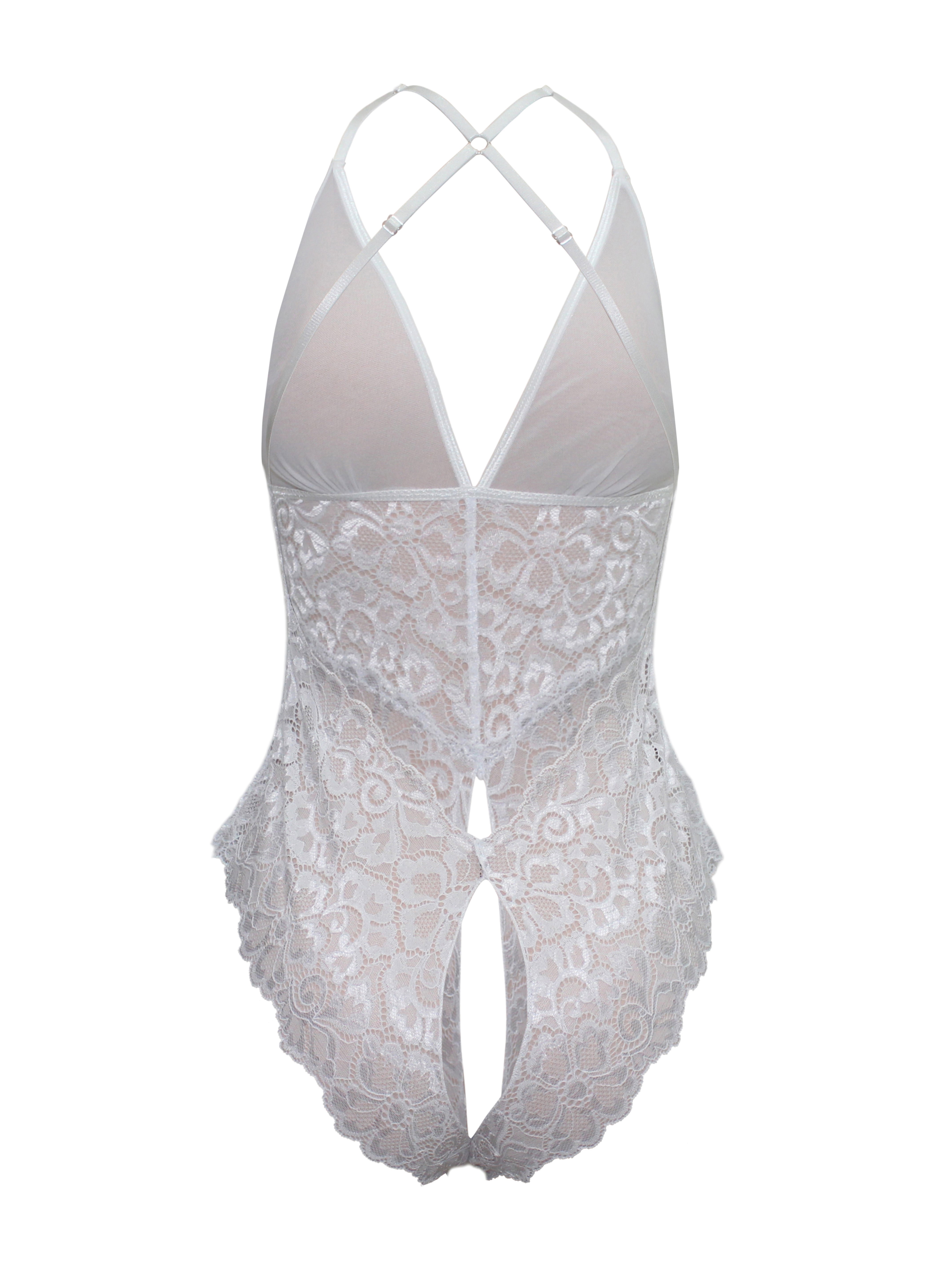 Flirt White Lace Teddy - Eiffel Boudoir