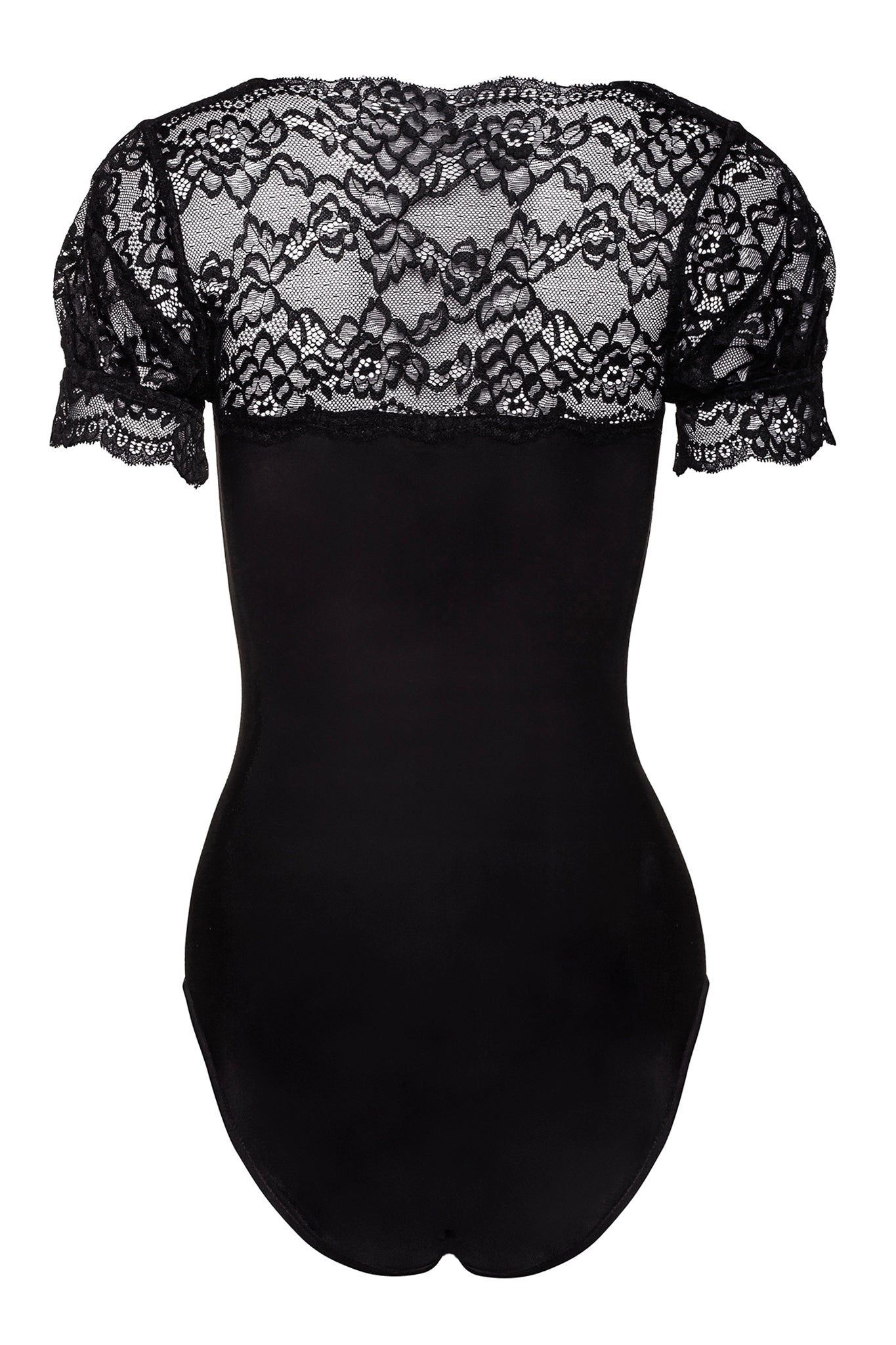 Black Microfibre & Lace Bodysuit