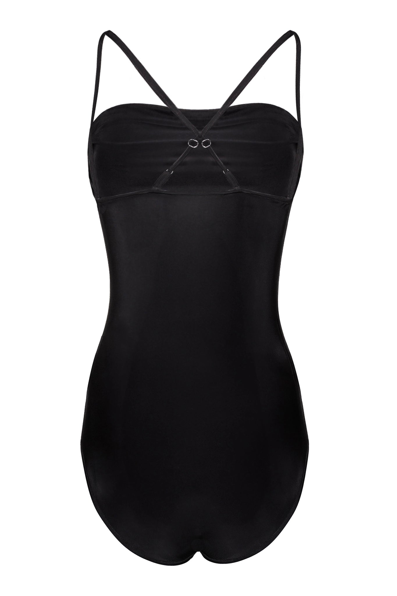 Microfibre Bodysuit with Ruffled Neckline