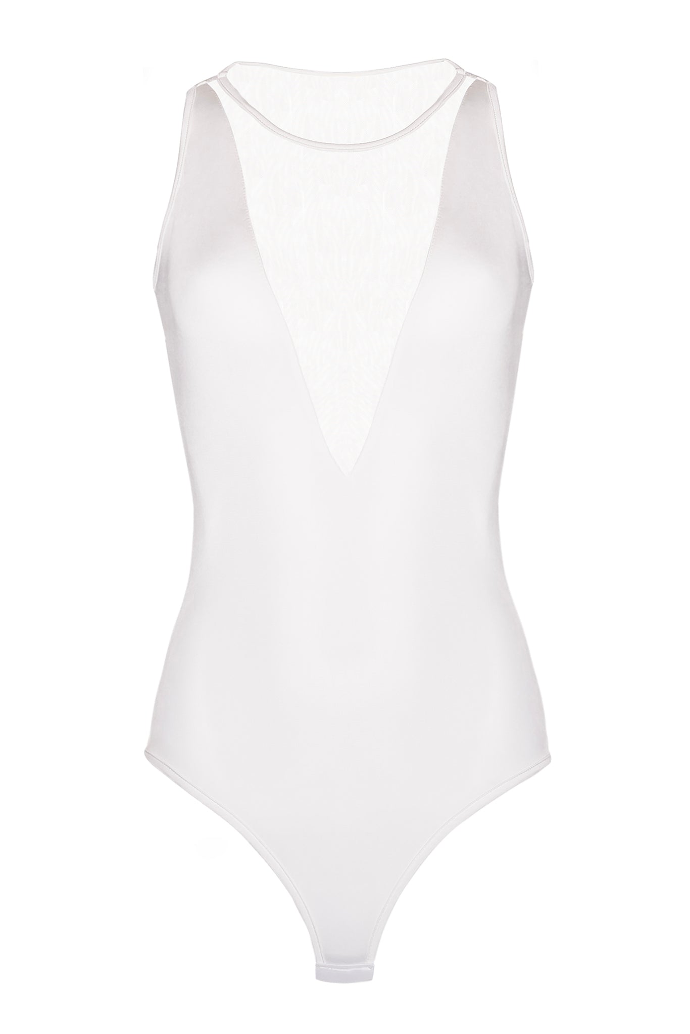 Black Microfibre & Mesh Bodysuit