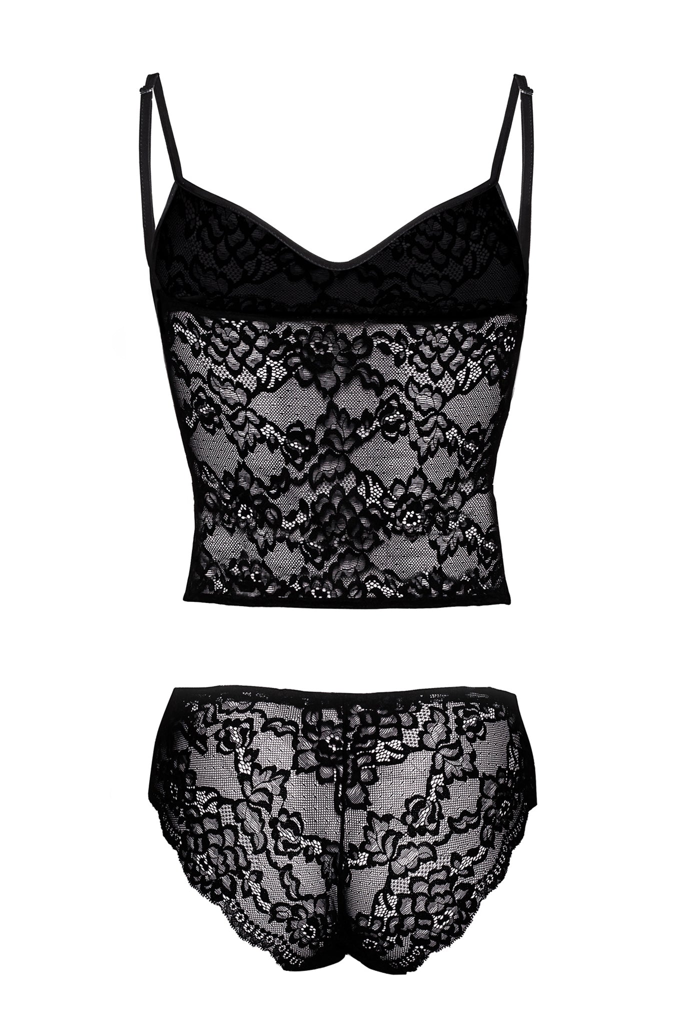 Lace Lingerie Set with Pearl Detail